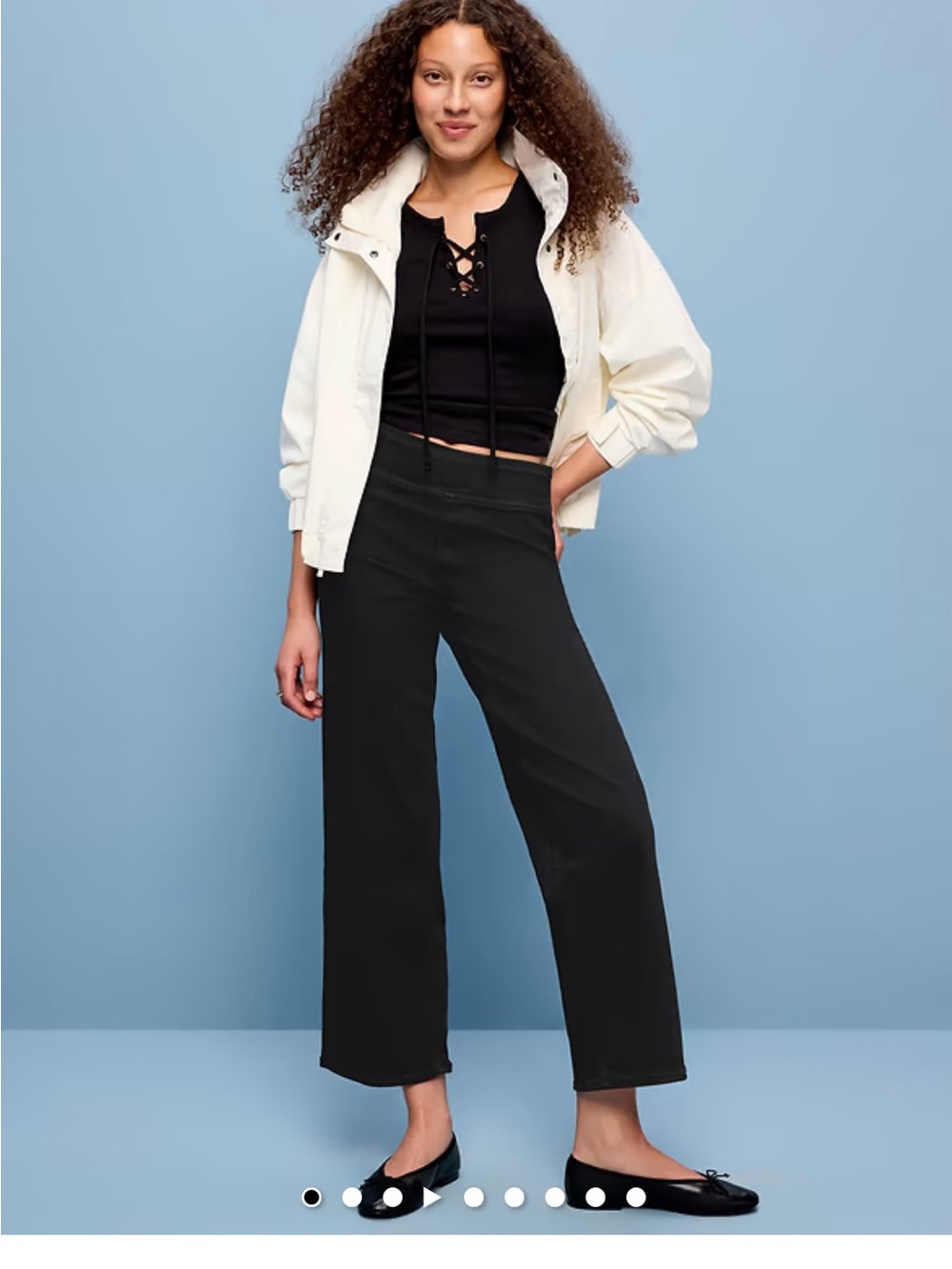 Old Navy Weekender pull on Wide-Leg Crop Jeans Black 16